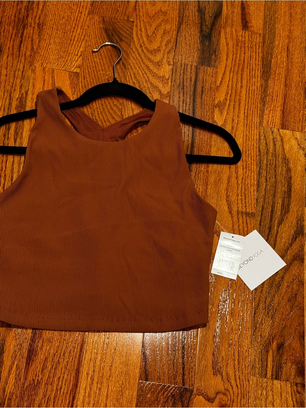 beyond yoga NWT Refocus Ribbed Cropped Tank - Opulent Auburn Rust / M - Picture 4 of 6